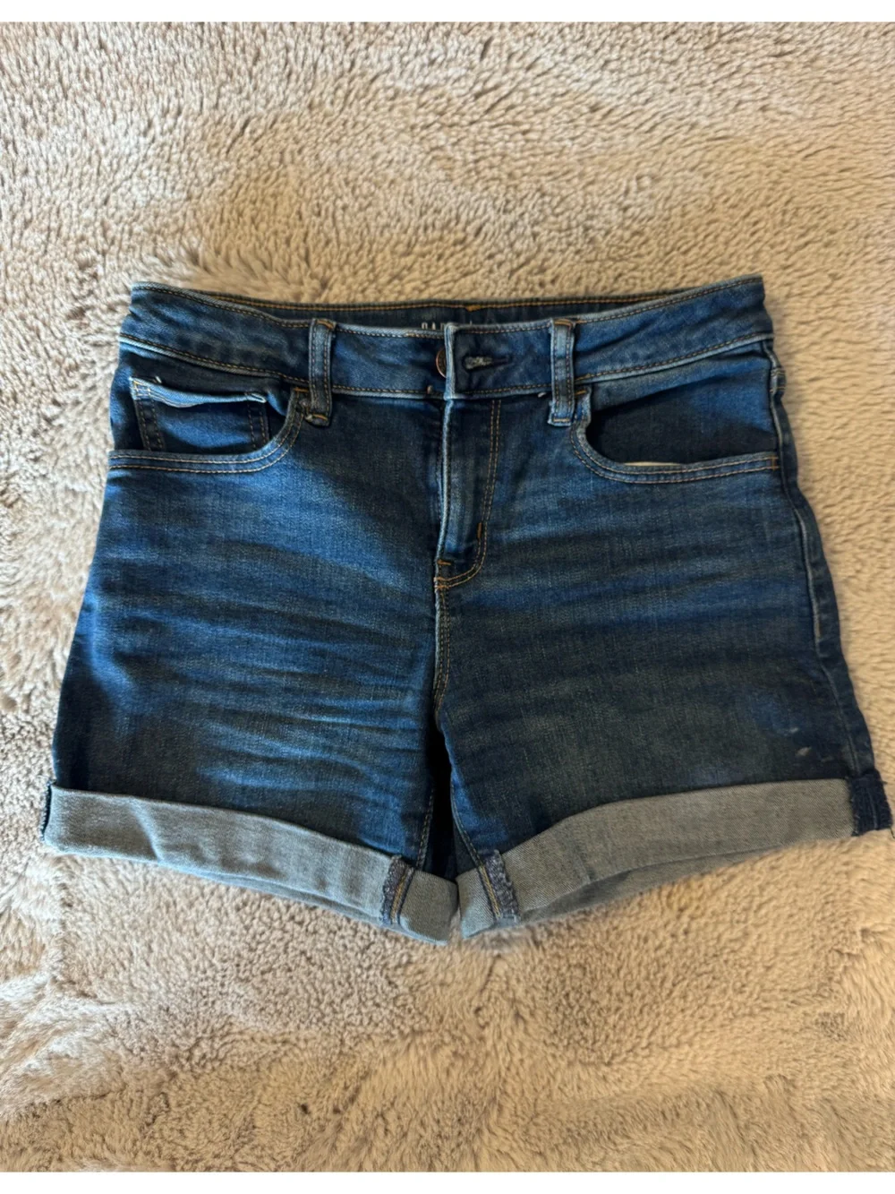 GAP Kids Dark Blue Rolled Hem Denim Shorts for Girls
